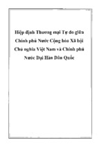 hiệp định thương mại tự do giữa chính phủ nước cộng hòa xã hội chủ nghĩa việt nam và chính phủ nước đại hàn dân quốc