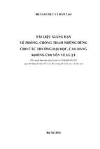 TÀI LIỆU GIẢNG DẠY  VỀ PHÕNG, CHỐNG THAM NHŨNG DÙNG CHO CÁC TRƯỜNG ĐẠI HỌC, CAO ĐẲNG KHÔNG CHUYÊN VỀ LUẬT