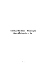 Triết học Mác-Lênin - Đề cương bài giảng và hướng dẫn ôn tập