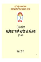 Giáo trình QUẢN LÝ NHÀ NƯỚC VỀ XÃ HỘI