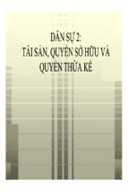 TÀI SẢN, QUYỀN SỞ HỮU VÀ QUYỀN THỪA KẾ QUYỀN THỪA KẾ