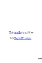 100 câu trắc nghiệm chọn lọc thi tin học  ôn thi công chức 2017 có đáp án