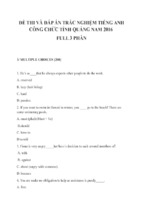 đề thi + đáp án tiếng anh công chức tỉnh quảng nam 2016 2017 full 3 phần (trắc nghiệm + đọc hiểu + điền từ)
