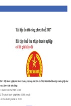 Tài liệu ôn thi công chức thuế 2017 bài tập thuế thu nhập doanh nghiệp