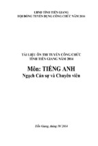 Tài liệu ôn thi tuyển công chức tỉnh tiền giang năm 2014 môn tiếng anh ngạch cán sự và chuyên viên