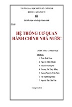 HỆ THỐNG CƠ QUAN HÀNH CHÍNH NHÀ NƯỚC