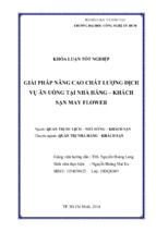 Giải pháp nâng cao chất lượng dịch vụ ăn uống tại nhà hàng khách sạn mayflower