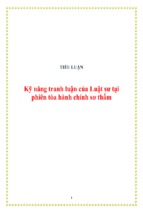 Kỹ năng tranh luận của Luật sư tại phiên tòa hành chính sơ thẩm