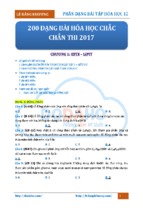 200 dạng bài hoá học chắc chắn thi 2017