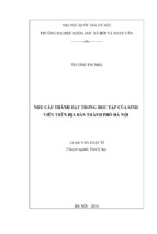 Nhu cầu thành đạt trong học tập của sinh viên trên địa bàn thành phố hà nội