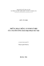 Những hoạt động an sinh xã hội của người công giáo địa phận hà nội