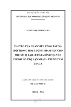 Vai trò của nhân viên công tác xã hội trong hoạt động tham vấn cho phụ nữ bị bạo lực gia đình tại văn phòng hỗ trợ nạn nhân – trung tâm csaga