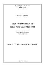 DIỆN VÀ HÀNG THỪA KẾ THEO PHÁP LUẬT VIỆT NAM