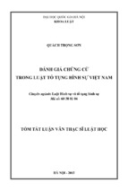 ĐÁNH GIÁ CHỨNG CỨ TRONG LUẬT TỐ TỤNG HÌNH SỰ VIỆT NAM