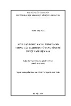 Suy luận logíc và vai trò của nó trong các giai đoạn tố tụng hình sự ở việt nam hiện nay