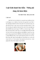 Luật Kinh doanh bảo hiểm – Những nội dung cần hoàn thiện