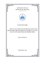 đánh giá thực trạng điều kiện bảo đảm an toàn thực phẩm và chất lượng nước mắm sau công bố của các cơ sở sản xuất nước mắm trên địa bàn tỉnh bình thuận