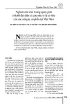 Nghiên cứu mối tương quan giữa chi phí đại diện và cấu trúc tỷ lệ sở hữu của các công ty cổ phần tại Việt Nam