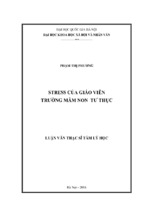 Stress của giáo viên trường mầm non tư thục