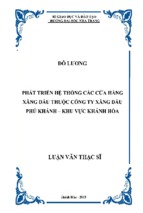 Phát triển hệ thống các cửa hàng xăng dầu thuộc Công ty Xăng dầu Phú Khánh - Khu vực Khánh Hòa