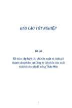 Kế toán tập hợp chi phí sản xuất và tính giá thành sản phẩm tại công ty cổ phần sản xuất và kinh doanh đồ uống thảo mộc