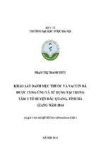 Khảo sát danh mục thuốc và vaccin đã được cung ứng và sử dụng tại trung tâm y tế huyện bắc quang, tỉnh hà giang năm 2014