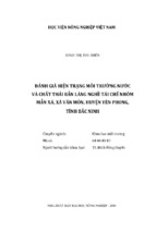 đánh giá hiện trạng môi trường nước và chất thải rắn làng nghề tái chế nhôm mẫn xá, xã văn môn, huyện yên phong, tỉnh bắc ninh.