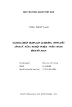 đánh giá hiện trạng kim loại nặng trong đất sản xuất nông nghiệp huyện thuận thành tỉnh bắc ninh
