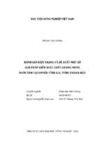 đánh giá hiện trạng và đề xuất một số giải pháp kiểm soát chất lượng nước nuôi tôm tại huyện tĩnh gia, tỉnh thanh hóa