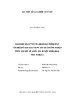 đánh giá nhận thức và khả năng thích ứng với biến đổi khí hậu trong sản xuất nông nghiệp trên địa bàn xã nghĩa hội, huyện nghĩa đàn, tỉnh nghệ an