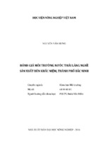 đánh giá môi trường nước thải làng nghề sản xuất bún khắc niệm, thành phố bắc ninh