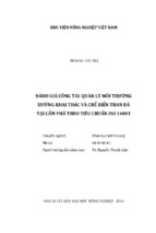 đánh giá công tác quản lý môi trường xưởng khai thác và chế biến than đá tại cẩm phả theo tiêu chuẩn iso 14001