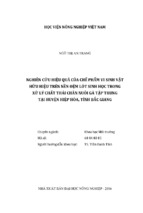 Nghiên cứu hiệu quả của chế phẩm vi sinh vật hữu hiệu trên nền đệm lót sinh học trong xử lý chất thải chăn nuôi gà tập trung tại huyện hiệp hòa, tỉnh bắc giang