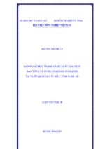 đánh giá thực trạng và đề xuất giải pháp bảo tồn cây pơ mu (fokienia hodginsii) tại vườn quốc gia pù mát, tỉnh nghệ an