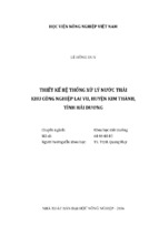 Thiết kế hệ thống xử lý nước thải khu công nghiệp lai vu, huyện kim thành, tỉnh hải dương