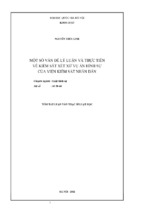 MỘT SỐ VẤN ĐỀ LÝ LUẬN VÀ THỰC TIỄN VỀ KIỂM SÁT XÉT XỬ VỤ ÁN HÌNH SỰ CỦA VIỆN KIỂM SÁT NHÂN DÂN
