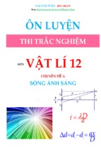 ÔN LUYỆN THI TRẮC NGHIỆM VẬT LÍ 12 CHUYÊN ĐỀ 5: SÓNG ÁNH SÁNG