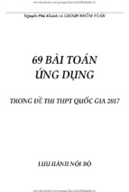 69 bai toan ung dung trong de thi thpt quoc gia 2017   nguyen phu khanh