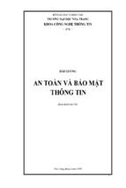 Bài giảng an toàn bảo mật thông tin