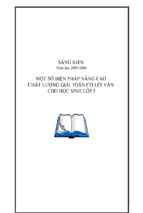 Một số biện pháp nâng cao chất lượng giải toán có lời văn cho học sinh lớp 5''