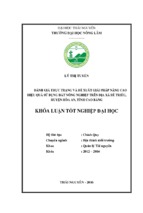 đánh giá thực trạng và đề xuất giải pháp nâng cao hiệu quả sử dụng đất nông nghiệp trên địa bàn xã bế triều   huyện hòa an   tỉnh cao bằng