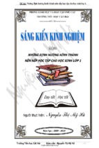 Sáng kiến kinh nghiệm những định hướng hình thành nền nếp học tập cho học sinh lớp 1