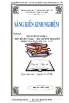 Sáng kiến kinh nghiệm một số kinh nghiệm rèn kĩ năng nghe   viết cho học sinh lớp 1 trong giai đoạn học âm   vần