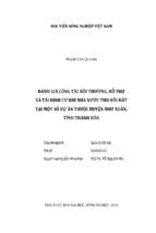 đánh giá công tác bồi thường, hỗ trợ và tái định cư khi nhà nước thu hồi đất tại một số dự án thuộc huyện như xuân, tỉnh thanh hóa