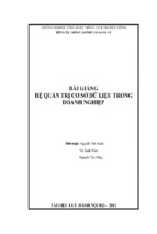 Hệ quản trị cơ sở dữ liệu trong doanh nghiệp