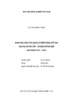 đánh giá công tác quản lý biến động đất đai tại thị xã sơn tây   thành phố hà nội giai đoạn 2011   2015