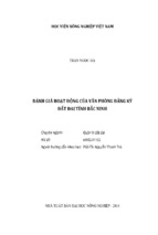 đánh giá hoạt động của văn phòng đăng ký đất đai tỉnh bắc ninh
