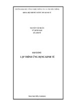 Lập trình ứng dụng trong kinh tế