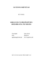 đánh giá công tác dồn điền đổi thửa huyện đông hưng, tỉnh thái bình