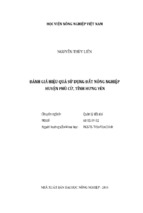 đánh giá hiệu quả sử dụng đất nông nghiệp